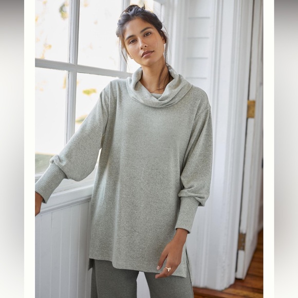 MAEVE FOR ANTHROPOLOGIE Cowl-Neck Tunic Top SIZE SMALL IN COLOR MOSS - Picture 1 of 4
